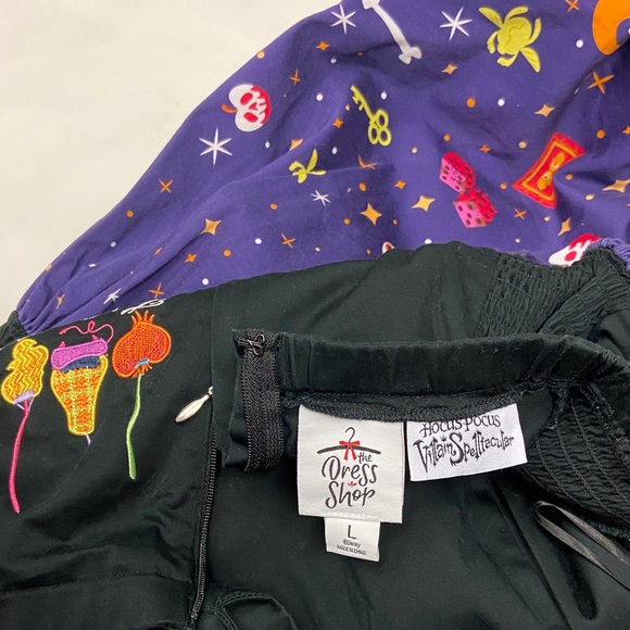 Disney Dress Shop Hocus Pocus Dress Size L tea length Halloween witches flames - Picture 13 of 13